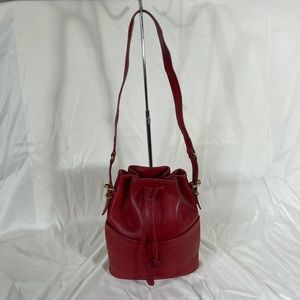 Coach Vintage Red Leather Bucket Shoulder Bag RARE
